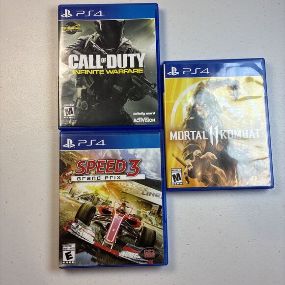 PlayStation 4 (3 Game Lot) -Mortal Kombat, Call of Duty, Speed 3 PS4 - Picture 1 of 4